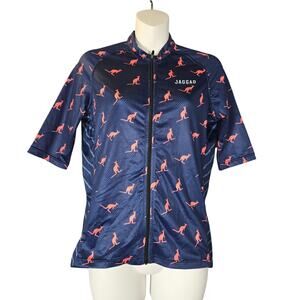 Jaggad Men Large Cycling Jersey Zip Up Shirt Kangaroos Australia Pockets Biking